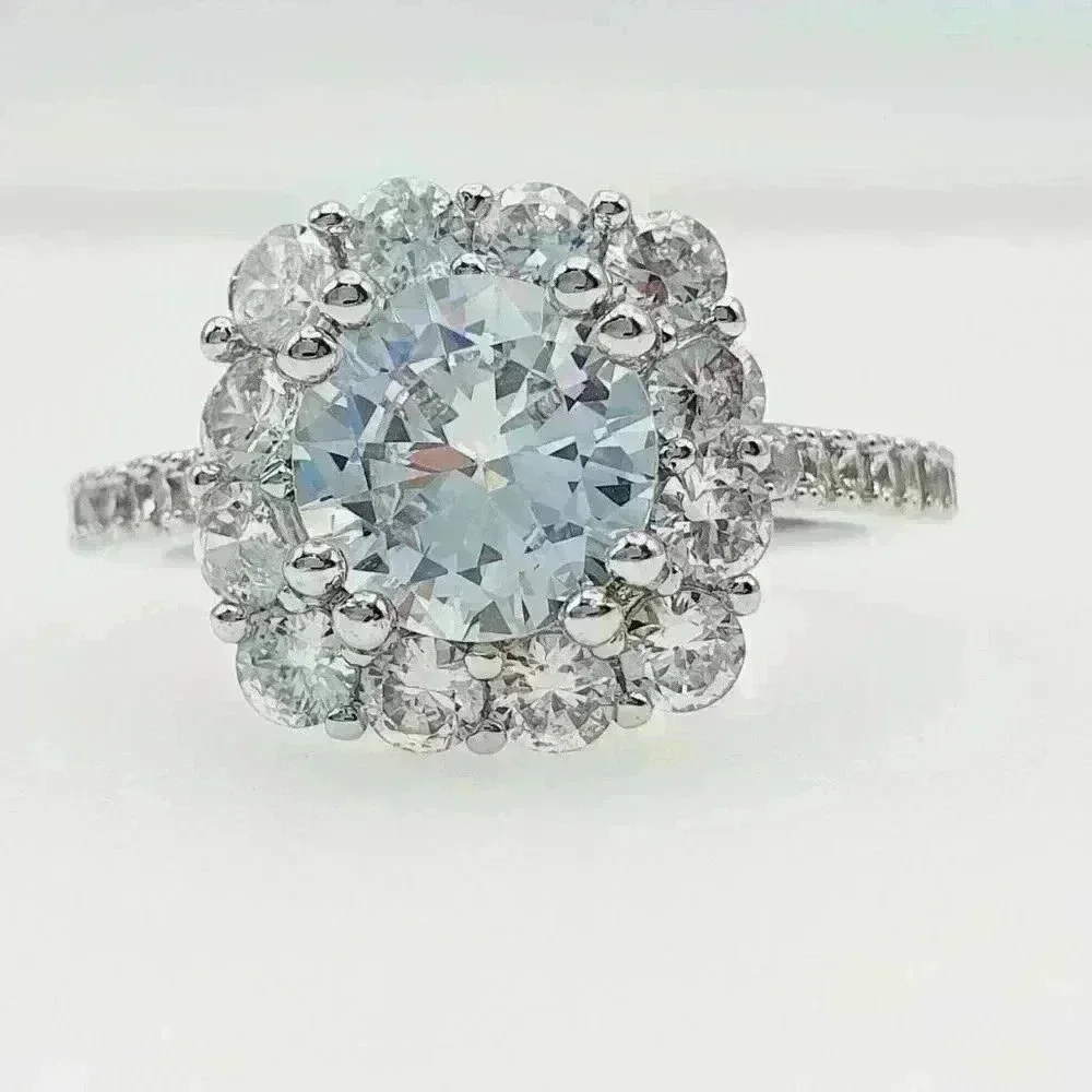 💕925 Silver Plated Round Radiant White CZ Noble Spirit Ring, GPMB1430